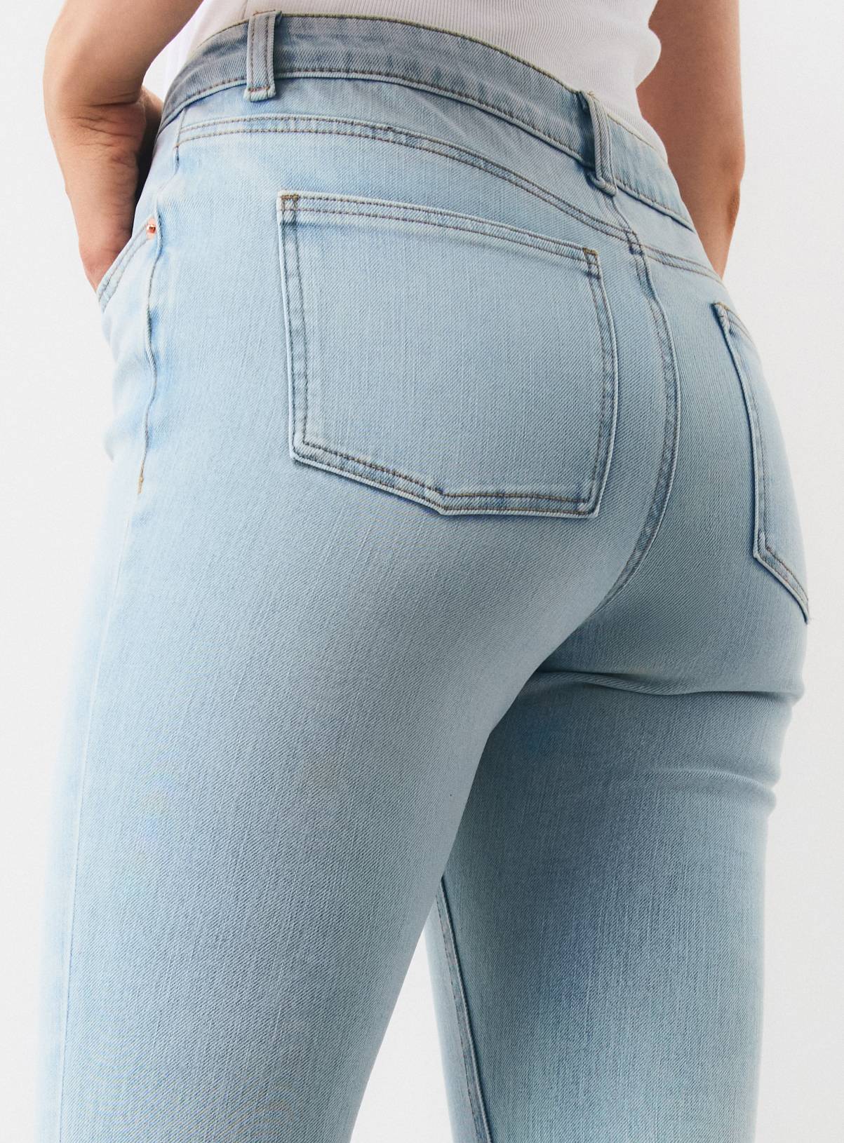 Light Denim Mid Rise Skinny Jeans 20L - Image 3